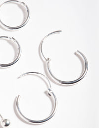 Sterling Silver Ball and Hoop Earring 3 Pack - link has visual effect only
