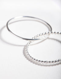 Sterling Silver Plain and Twisted Russian Ring - link has visual effect only