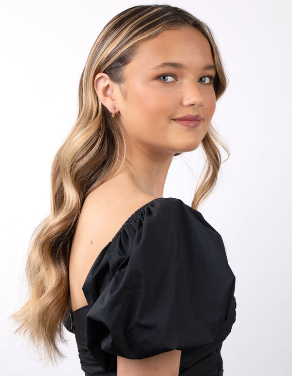 Kolczyki-koła Mini Twist Creole ze srebra próby 925 w kolorze złotym