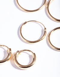 Gold Plated Sterling Silver Mix Thick Hoop Earring 3 Pack - link has visual effect only
