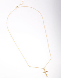 Sterling Silver Gold Diamante Cross Necklace - link has visual effect only