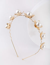 Gold Pearl Flower Headband - link has visual effect only