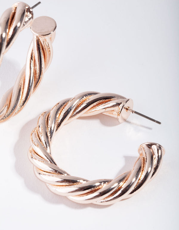 Kolczyki Chub Twist C-Hoop w kolorze różowego złota