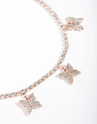 Rose Gold Butterfly Diamante Choker Necklace - link has visual effect only