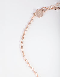 Rose Gold Textured Twisted Chain Necklace - link has visual effect only