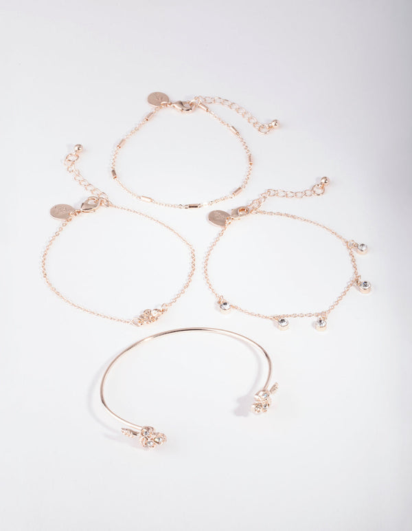 Rose Gold Ditsy Flower Bracelet Pack