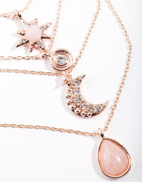 Rose Gold Layered Celestial Necklace - link has visual effect only
