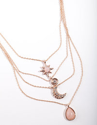 Rose Gold Layered Celestial Necklace - link has visual effect only