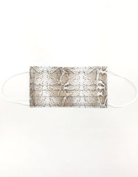10 Pack Single Use Disposable Snake Print Face Mask - link has visual effect only