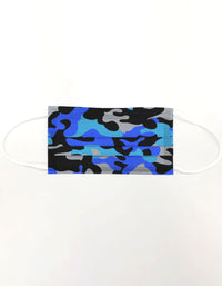 10 Pack Single Use Disposable Blue Camo Face Mask - link has visual effect only