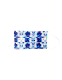 10 Pack Single Use Disposable Blue Tie Dye Face Mask - link has visual effect only