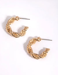 Gold Thick Wrapped Earrings - link has visual effect only