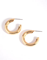 Gold Chubby Huggie Earrings - link has visual effect only