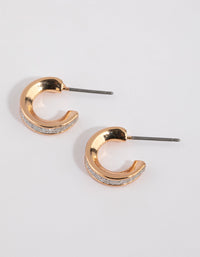 Gold Glitter Huggie Earrings - link has visual effect only