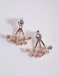 Rose Gold Shooting Star Jacket Earrings - link has visual effect only