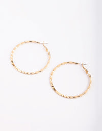 Gold Hammered Hoop Earrings - link has visual effect only