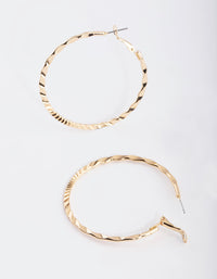 Gold Hammered Hoop Earrings - link has visual effect only