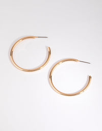 Gold Curved Large Hoop Earrings - link has visual effect only