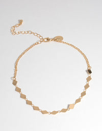 Złoty naszyjnik choker w kształcie diamentu - link has visual effect only