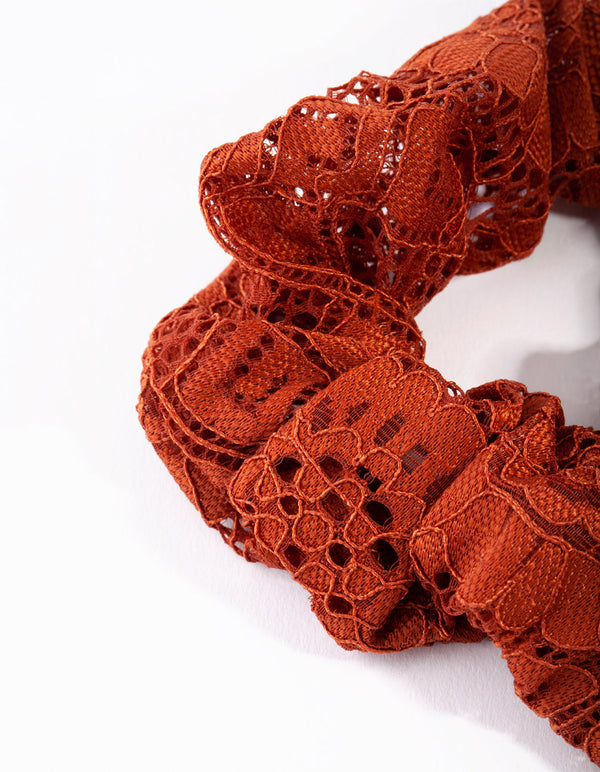 Gumka do włosów Tan Lace Scrunchie