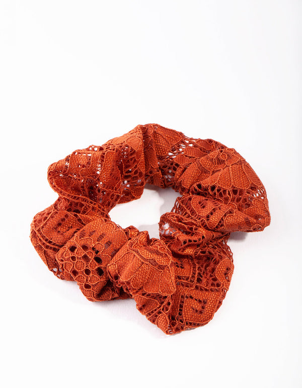 Gumka do włosów Tan Lace Scrunchie