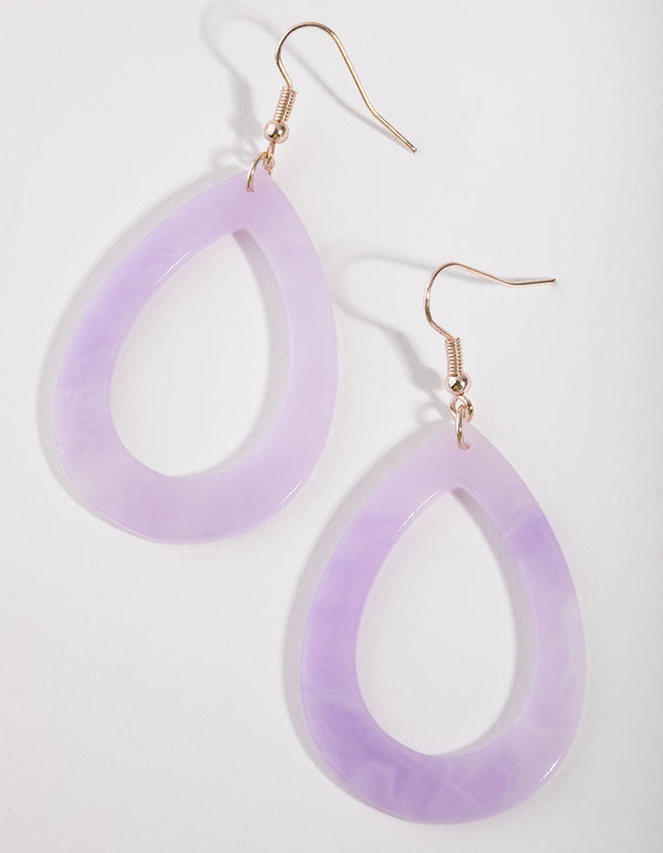 Rose Gold Acrylic Tear Drop Earrings