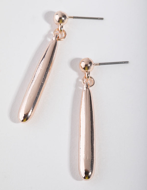 Rose Gold Simple Drop Earring