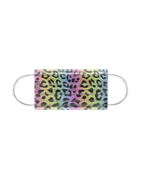 10 Pack Single Use Disposable Rainbow Leopard Print Face Mask - link has visual effect only