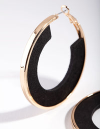 Złote czarne kolczyki z wewnętrznymi kółkami - link has visual effect only