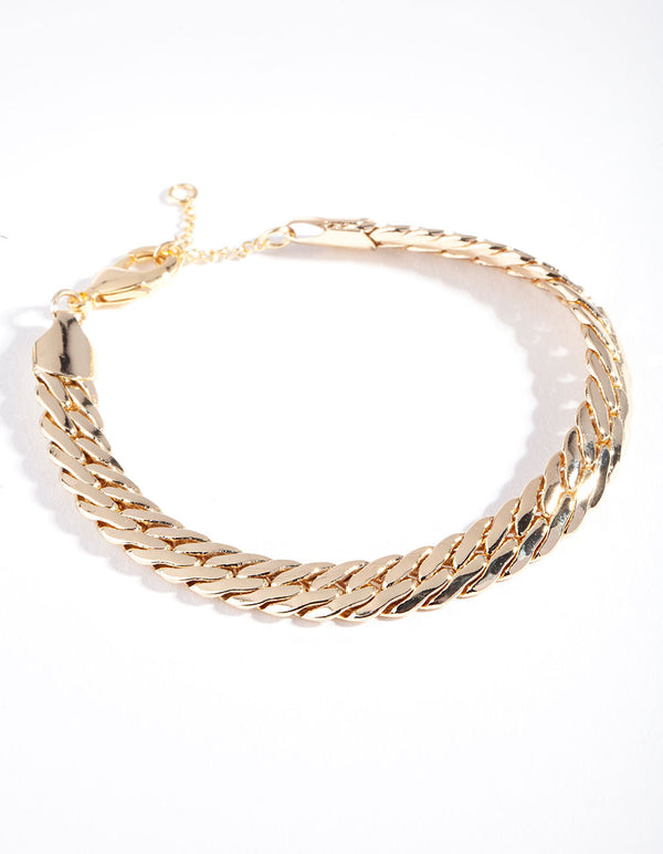 Real Gold Plated Thick Chain Bracelet