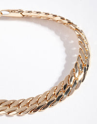 Real Gold Plated Thick Chain Bracelet - link has visual effect only
