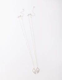 Srebrny naszyjnik z diamentami „Best Friend Half Heart Necklace” (2 sztuki) - link has visual effect only