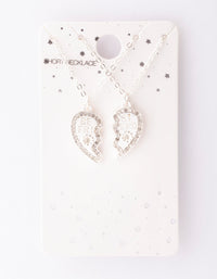 Srebrny naszyjnik z diamentami „Best Friend Half Heart Necklace” (2 sztuki) - link has visual effect only