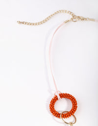 Gold Multi Bead Interlock Hoop Necklace - link has visual effect only