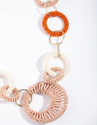 Gold Multi Bead Interlock Hoop Necklace - link has visual effect only