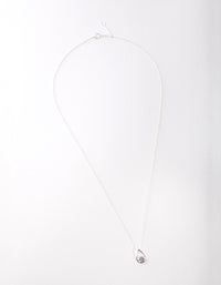 Elegancki naszyjnik w kształcie łezki ze srebra próby 925 z cyrkoniami sześciennymi - link has visual effect only