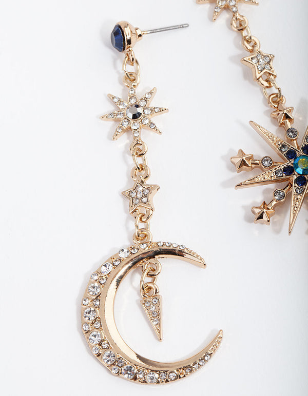 Kolczyki Midnight Gold Mismatch Celestial