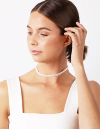 Srebrny naszyjnik-choker z cyrkonii sześciennej, 3 rzędy, tenisowy - link has visual effect only