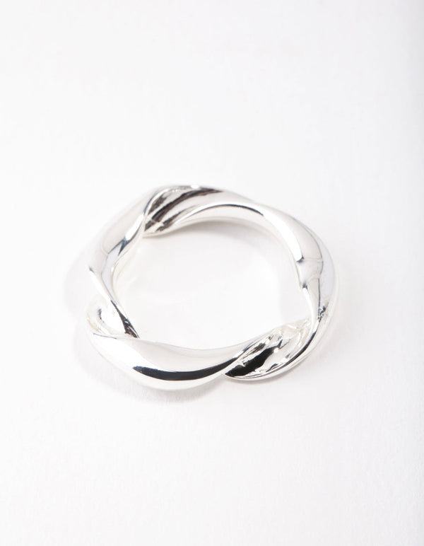Srebrny pierścień Twist Band