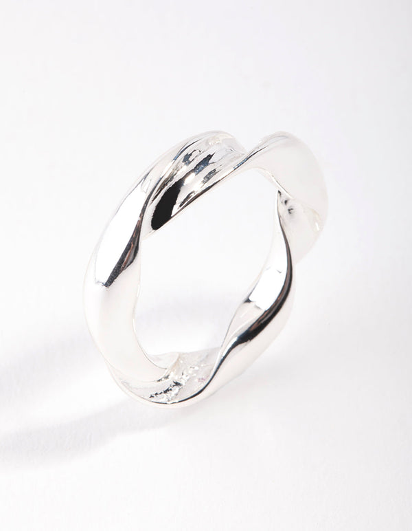 Srebrny pierścień Twist Band