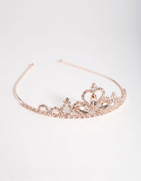 Dziecięca opaska tiara z różowego złota z diamentami - link has visual effect only