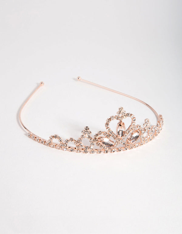 Dziecięca opaska tiara z różowego złota z diamentami