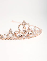 Dziecięca opaska tiara z różowego złota z diamentami - link has visual effect only