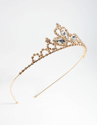 Dziecięca złota opaska tiara z diamentami - link has visual effect only
