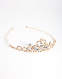 Dziecięca złota opaska tiara z diamentami - link has visual effect only