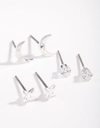 Srebrny półksiężyc z perłami Micro Ear Stacker - link has visual effect only