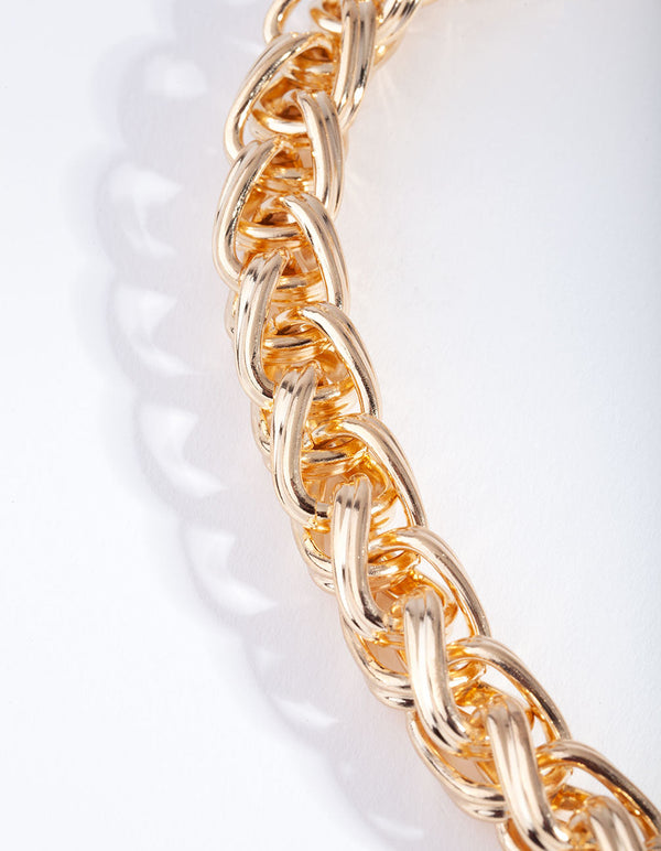 Gold Twist Link Chain T and O Necklace
