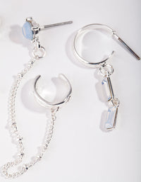 Zestaw kolczyków Huggie and Chain Stack Pack - link has visual effect only