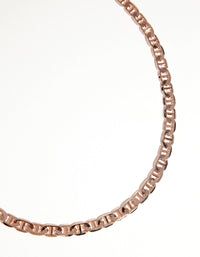 Real Rose Gold Plated 40cm Mariner Chain Necklace - link has visual effect only