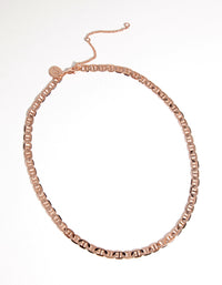 Real Rose Gold Plated 40cm Mariner Chain Necklace - link has visual effect only